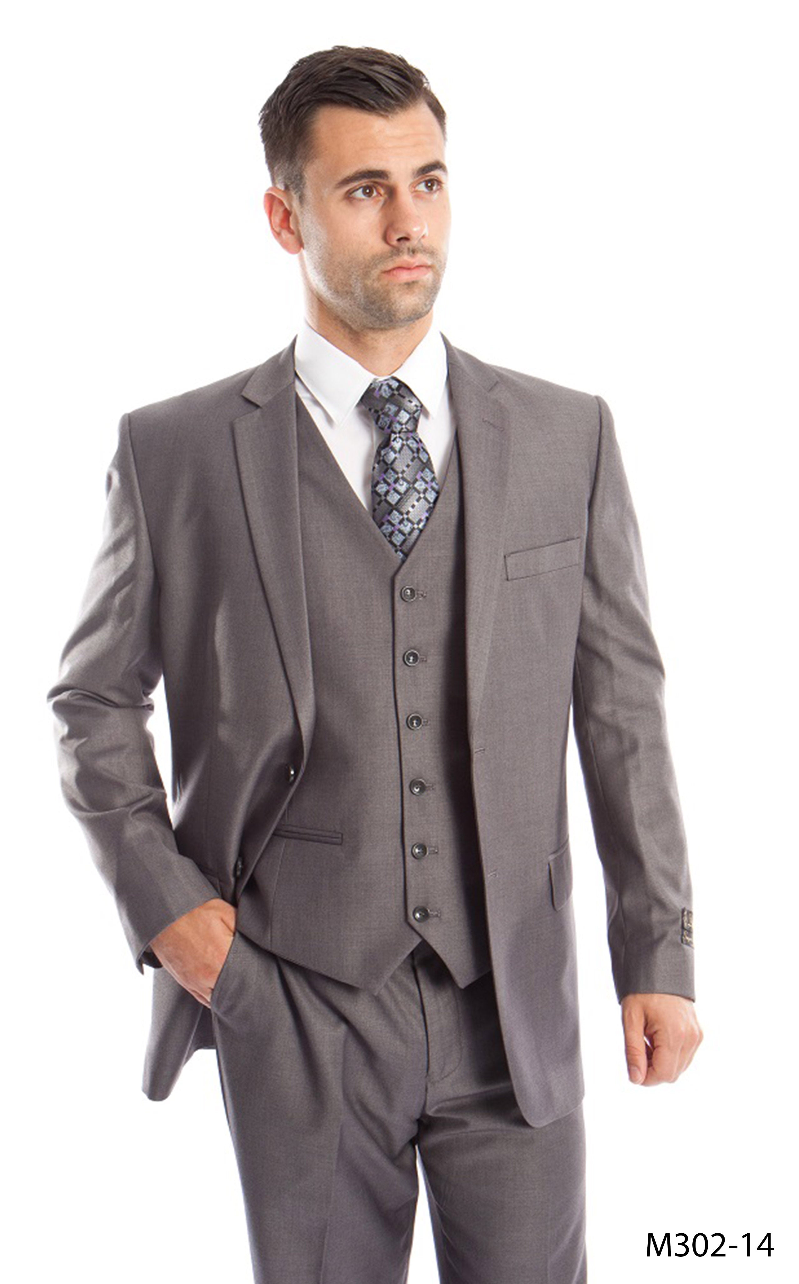 Men's Modern-Fit 3-Piece Suit Set w/ Jacket, Vest and Pants