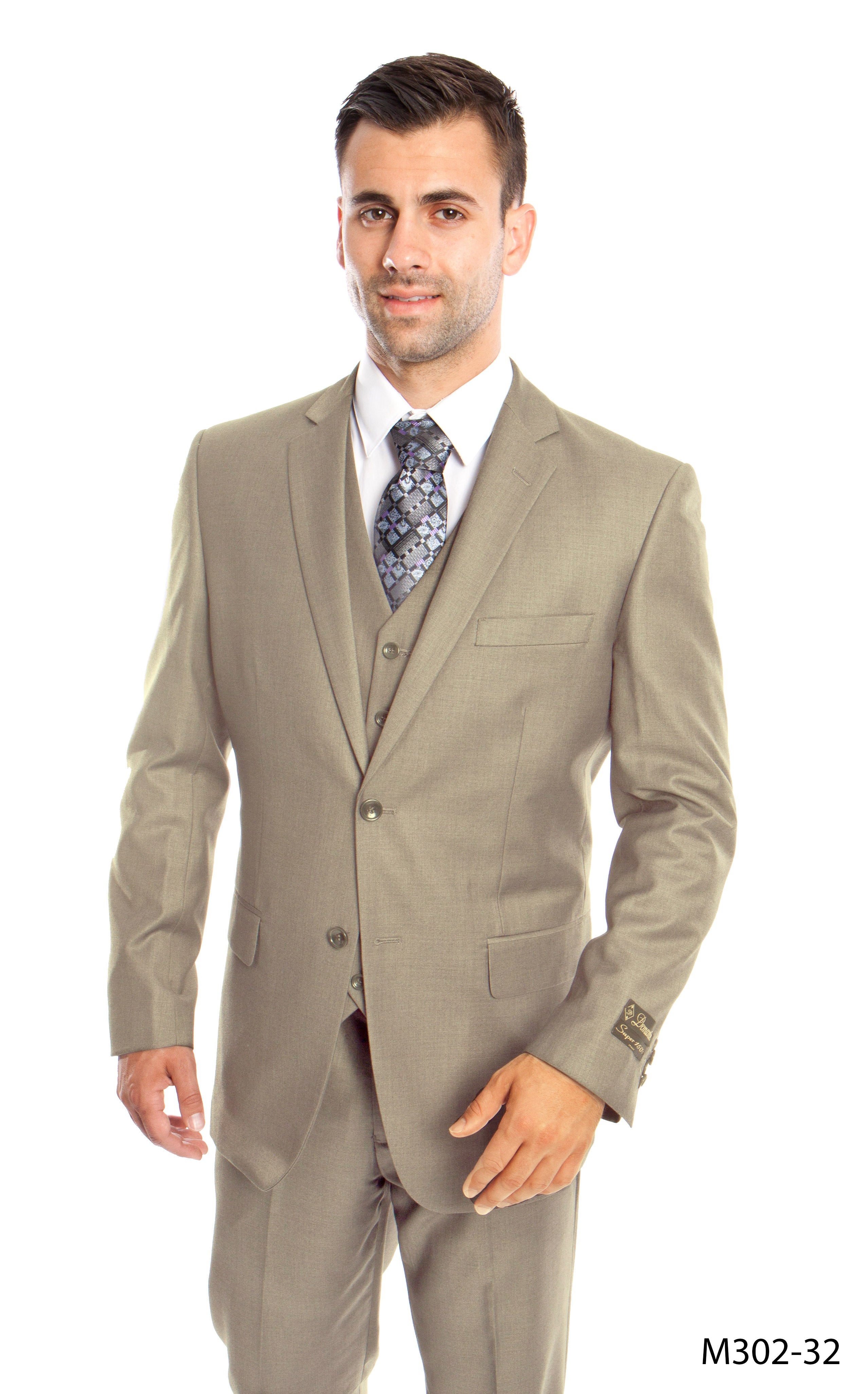 Men's Modern-Fit 3-Piece Suit Set w/ Jacket, Vest and Pants