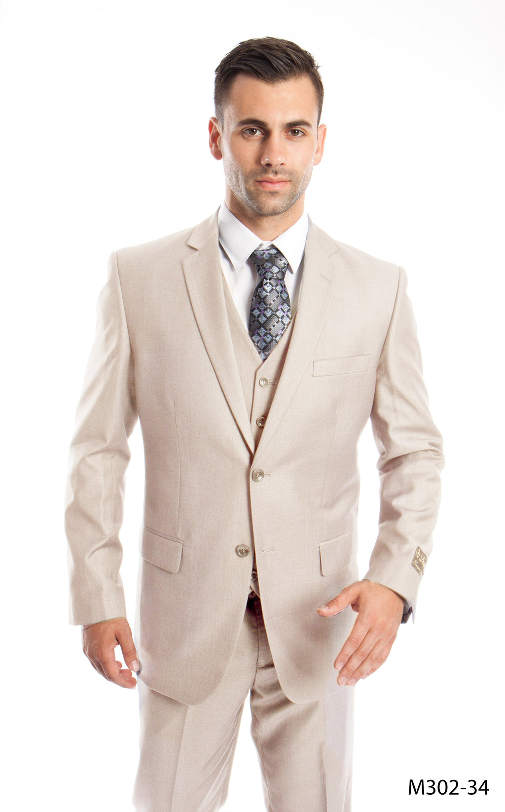 Men's Modern-Fit 3-Piece Suit Set w/ Jacket, Vest and Pants
