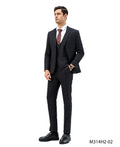 Men's Skinny-Fit Glen Plaid 3pc Suit Set w/ U-Neck Vest