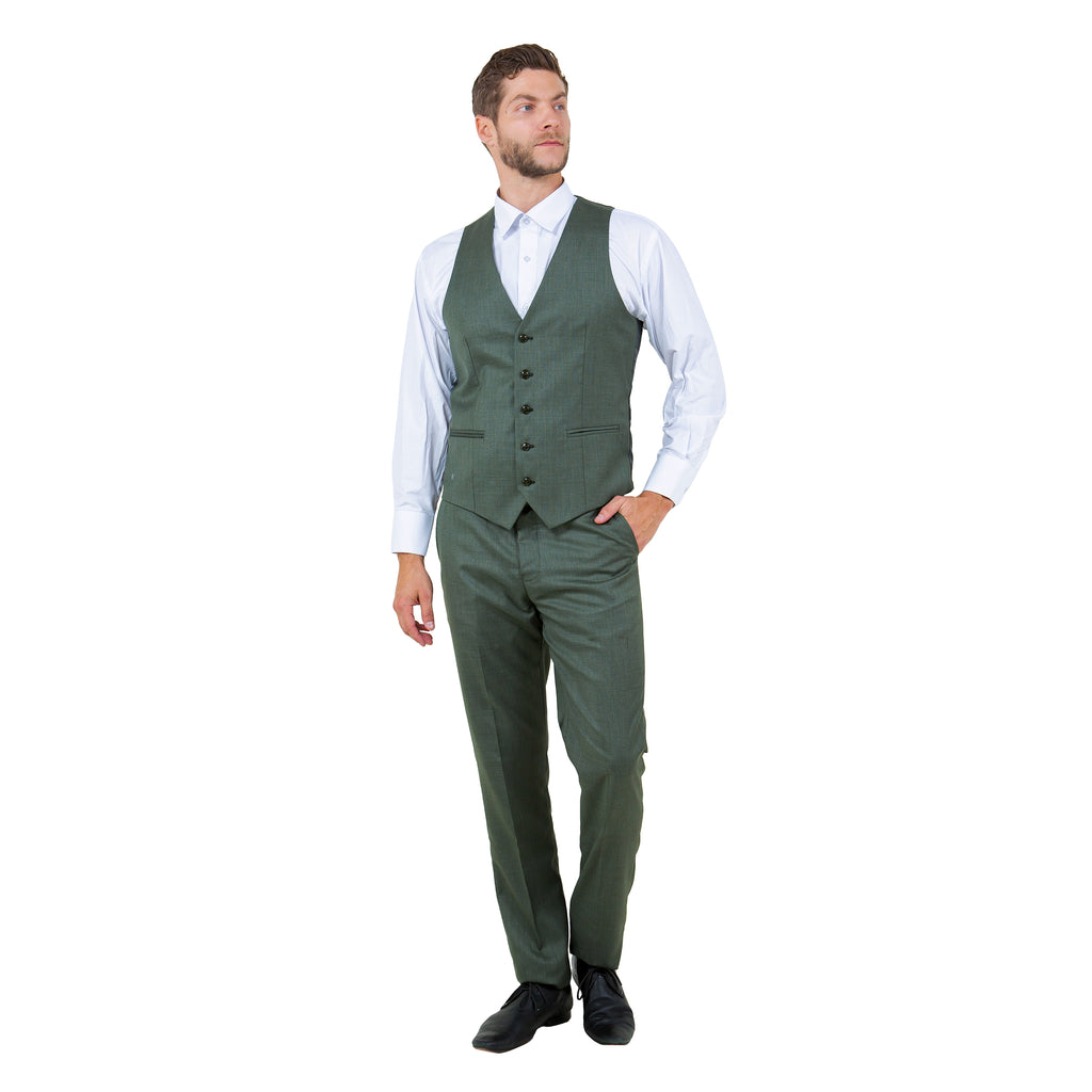 Men's Hybrid-Fit 3pc Sharkskin Suit w/ Expandable Waistband