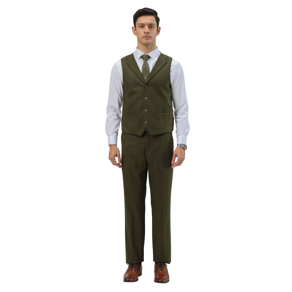 3PC Tweed Suit w/ Expandable Waistband