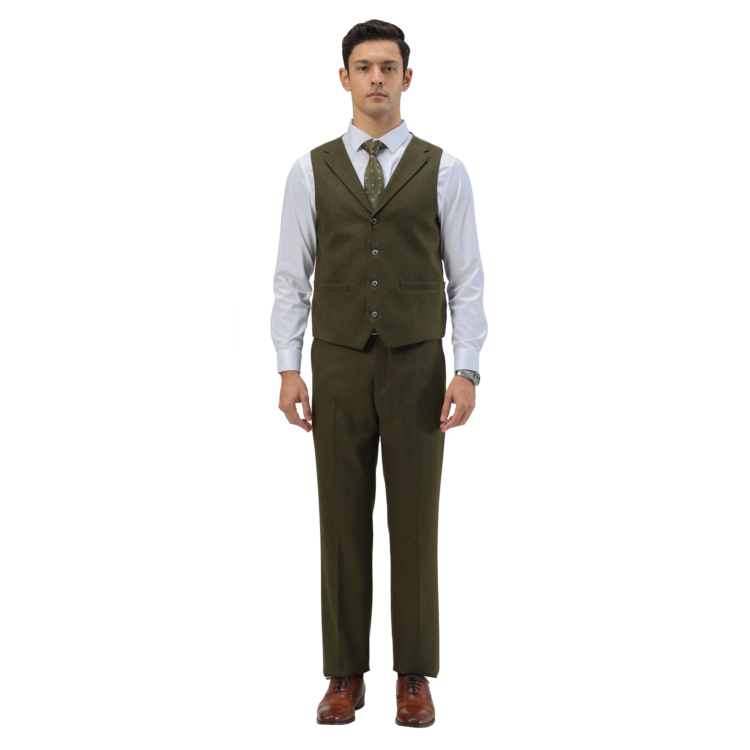 3PC Tweed Suit w/ Expandable Waistband