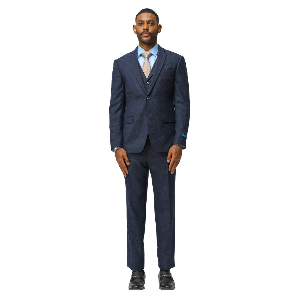 3PC Tweed Suit w/ Expandable Waistband