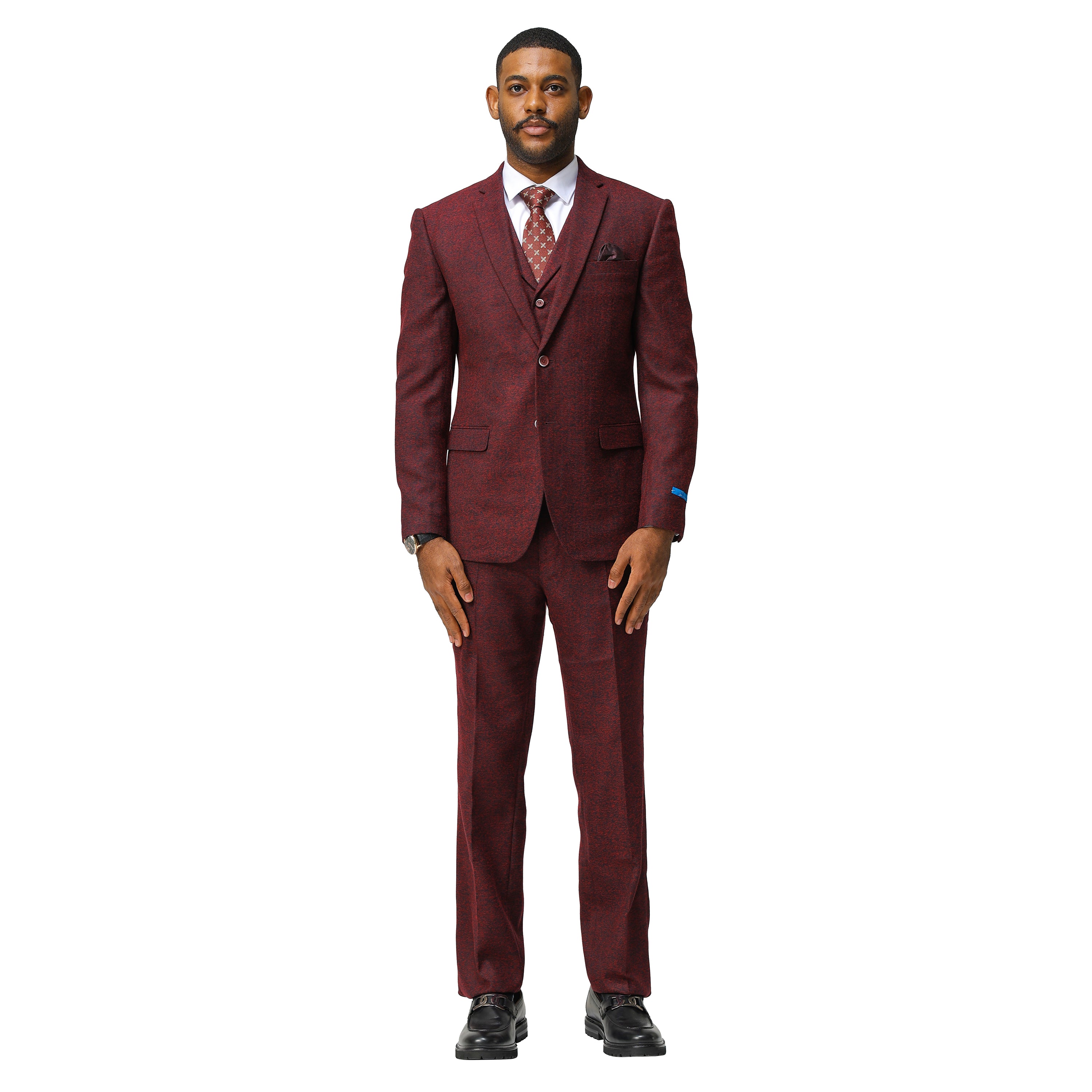 3PC Tweed Suit w/ Expandable Waistband