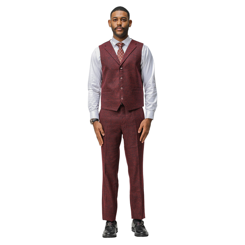 3PC Tweed Suit w/ Expandable Waistband