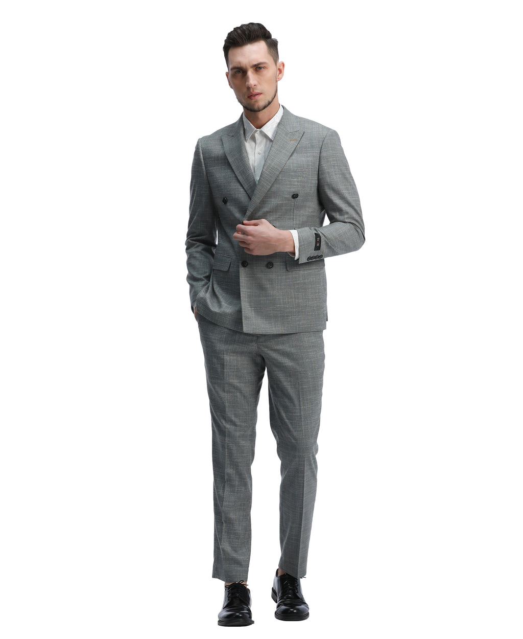 Mens Suit 2pc Double Breasted Pinstripe Peak Lapel Suit With Matching Pants For All Ocassions