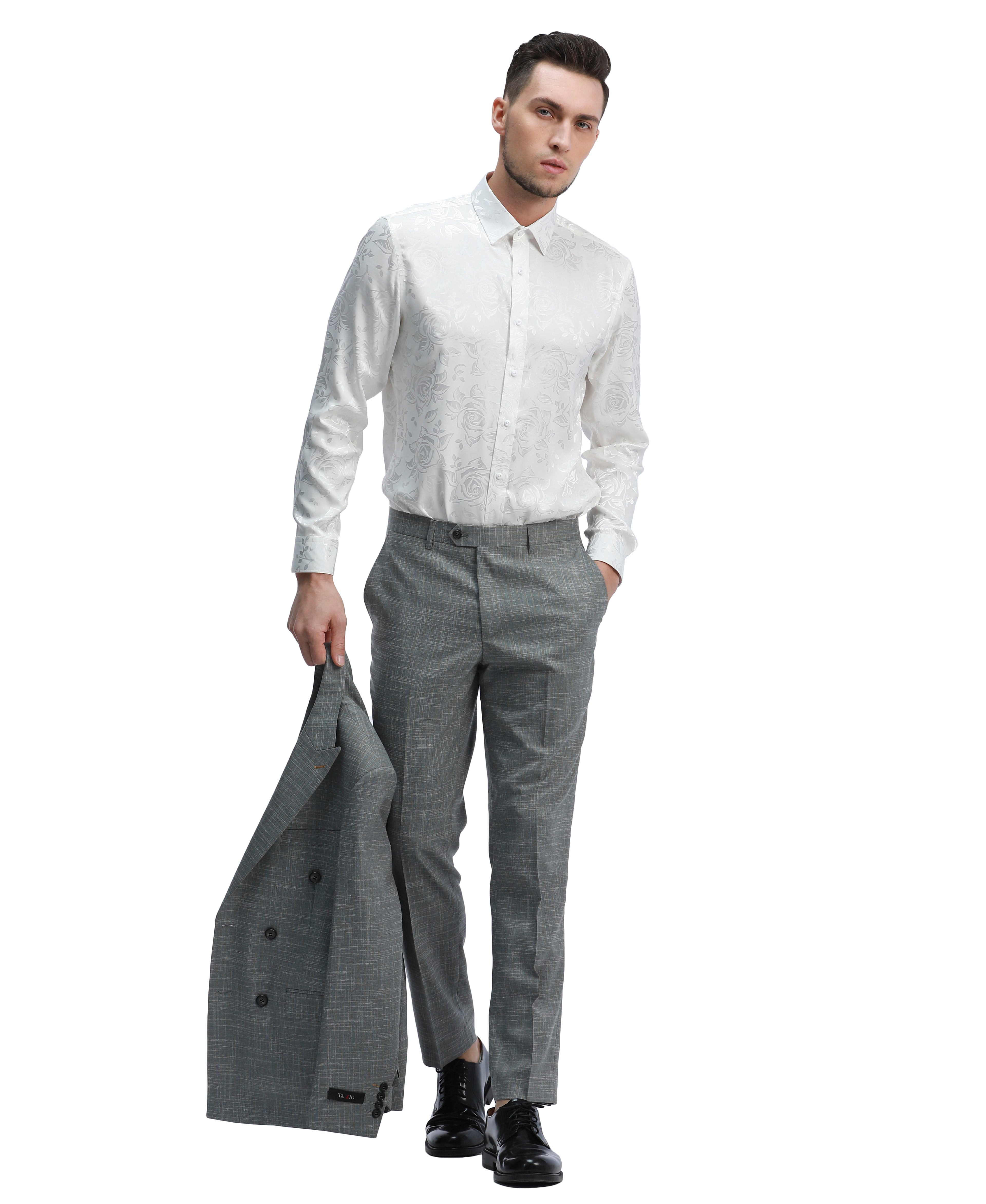 Mens Suit 2pc Double Breasted Pinstripe Peak Lapel Suit With Matching Pants For All Ocassions
