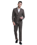 Mens Suit 2pc Double Breasted Pinstripe Peak Lapel Suit With Matching Pants For All Ocassions