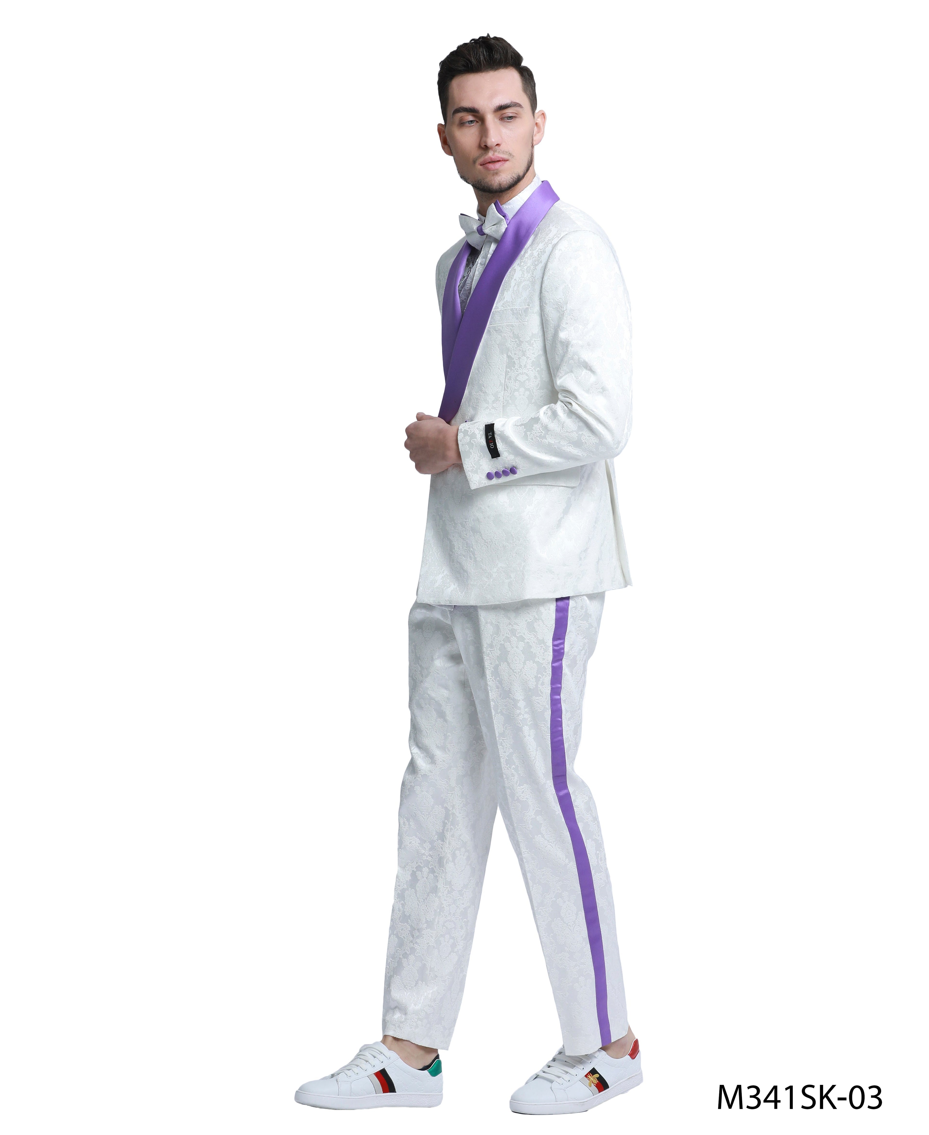 2 PC Satin Shawl Collar Suit