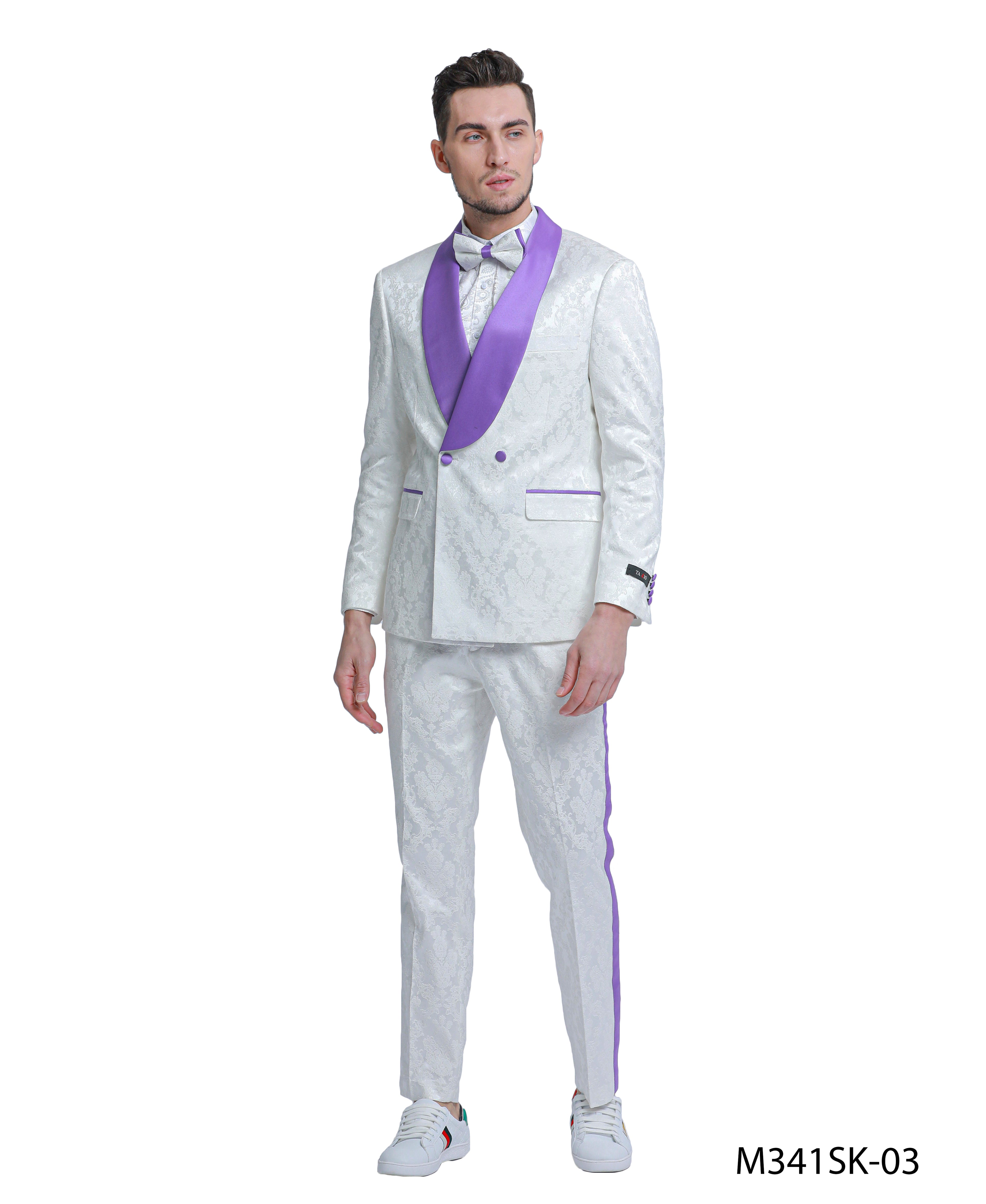 2 PC Satin Shawl Collar Suit