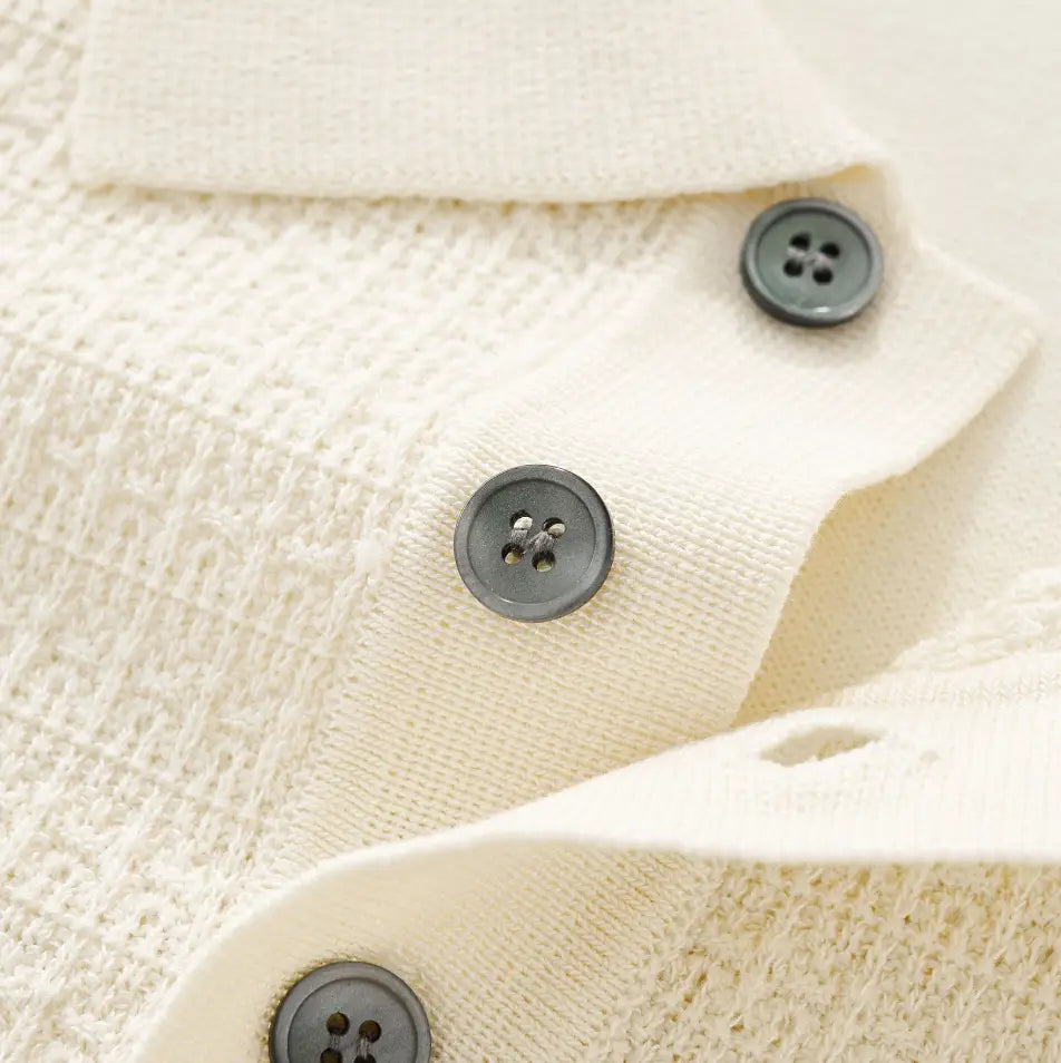 Milano Texture Knit Polo IVORY