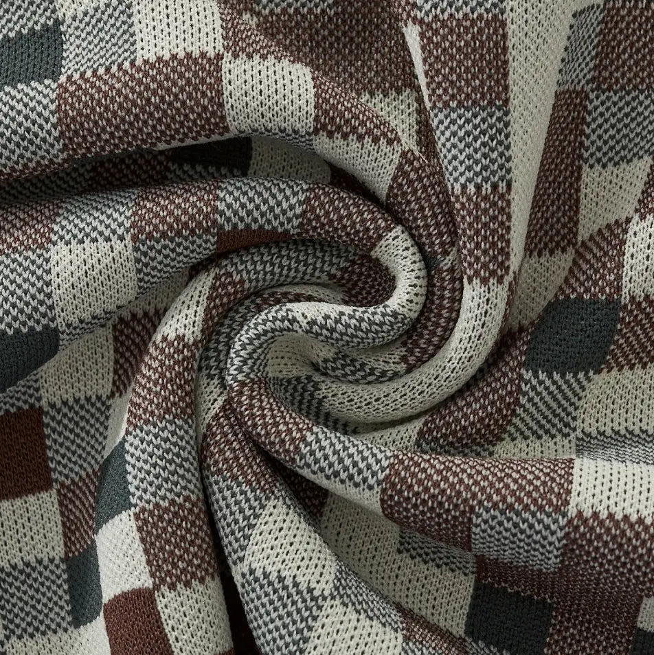 Pixel Fade Knit Polo KHAKI