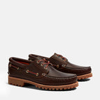 TIMBERLAND® - MEN'S AUTHENTIC 3-EYE LUG HANDSEWN BOAT SHOE - BROWN