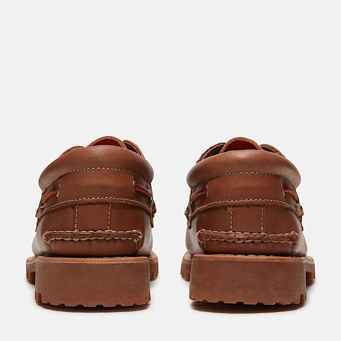 TIMBERLAND® - MEN'S AUTHENTIC 3-EYE LUG HANDSEWN BOAT SHOE - MEDIUM BROWN