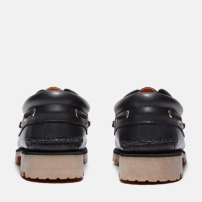 TIMBERLAND® - MEN'S AUTHENTIC 3-EYE LUG HANDSEWN BOAT SHOE - BLACK