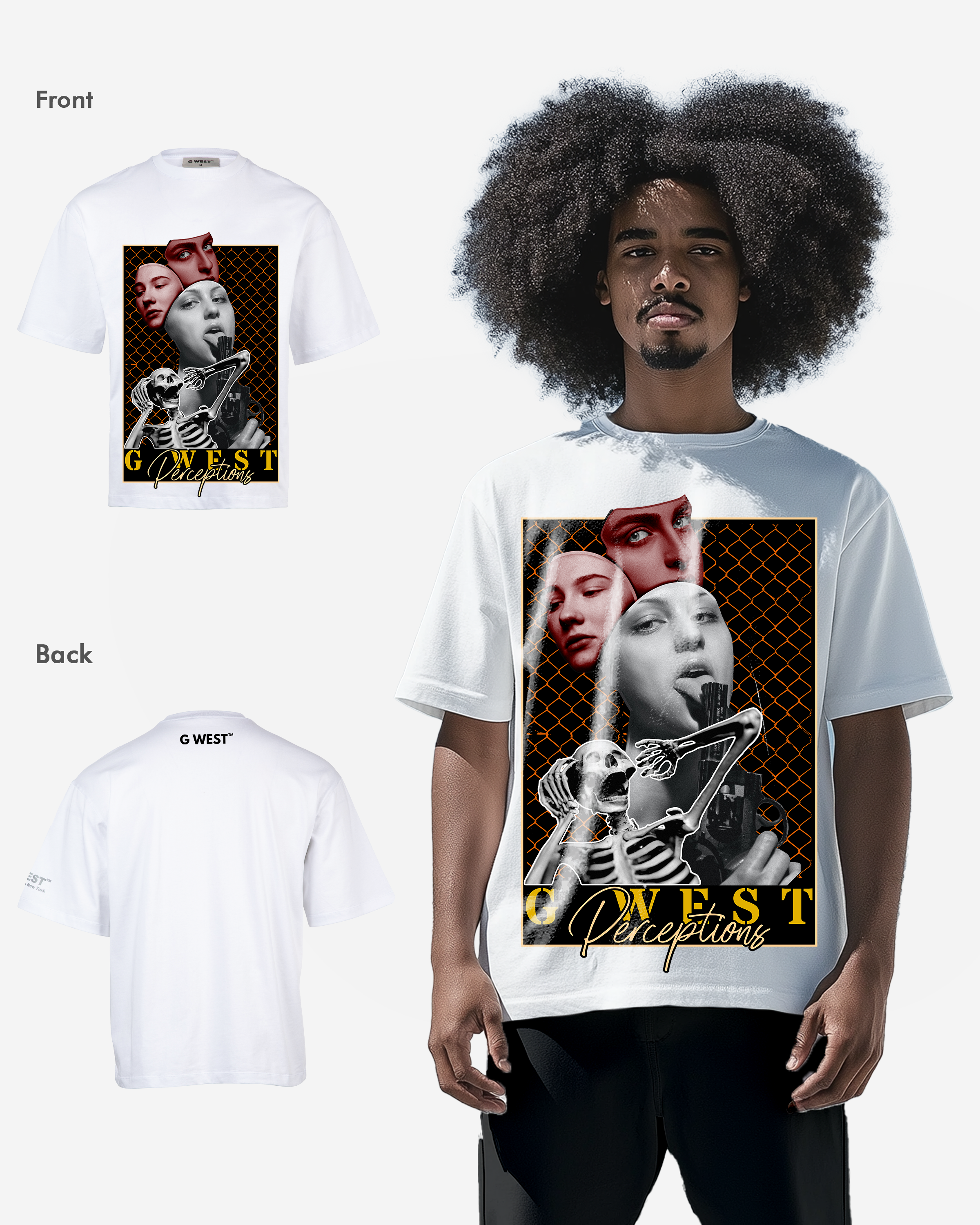 G WEST PEREPTIONS OVERSIZED T-Shirt Mens G West