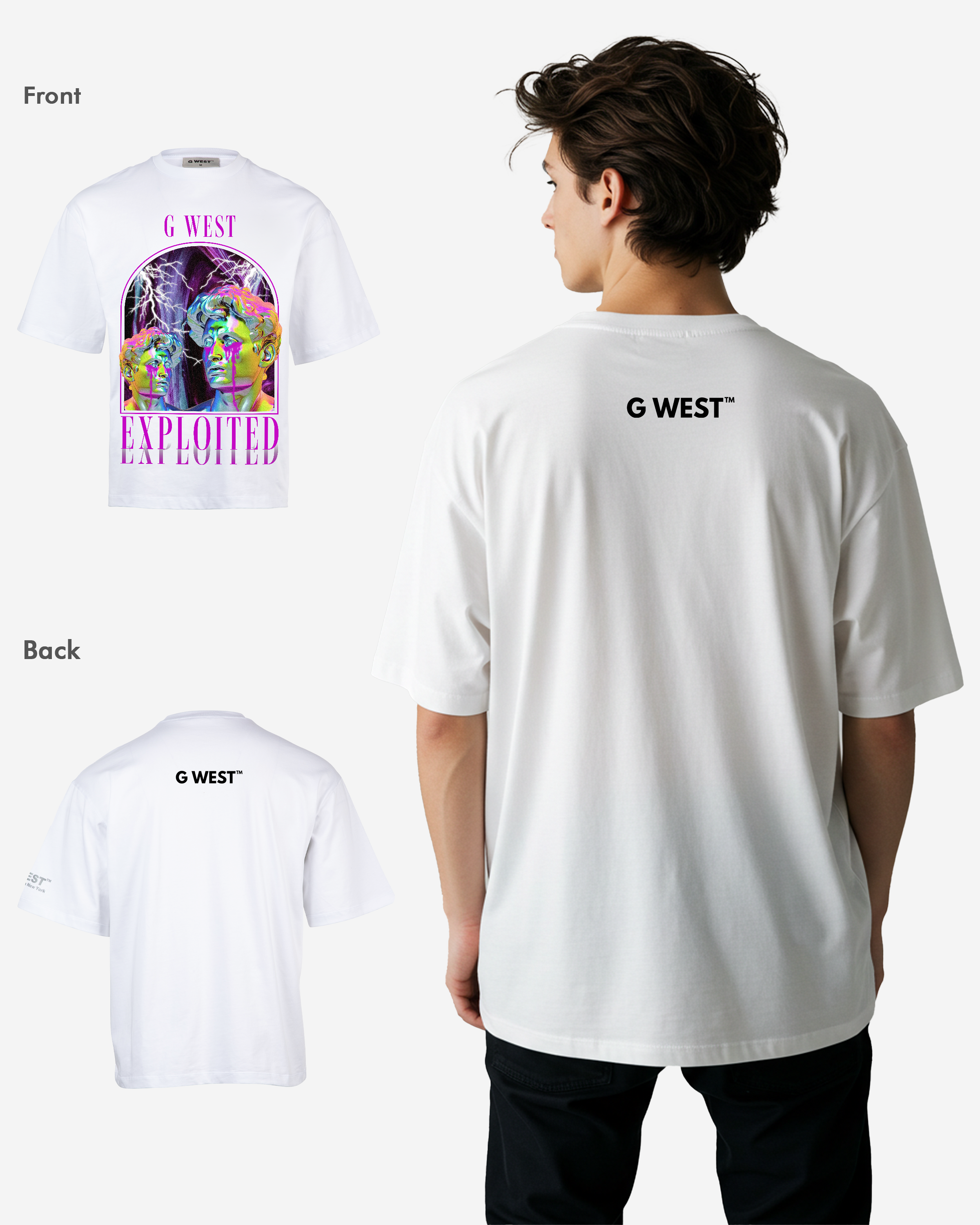 G WEST Exploited Oversized T-Shirt Mens G West