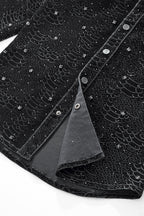 Midnight Serpent Rhinestone Jacket - Century Penthouse BLACK