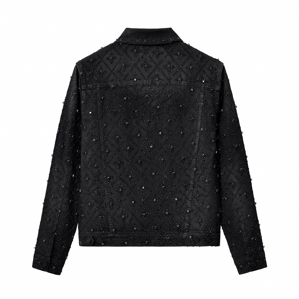 Radiant Embellished Denim Jkt – Century Penthouse BLACK
