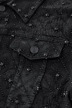 Radiant Embellished Denim Jkt – Century Penthouse BLACK