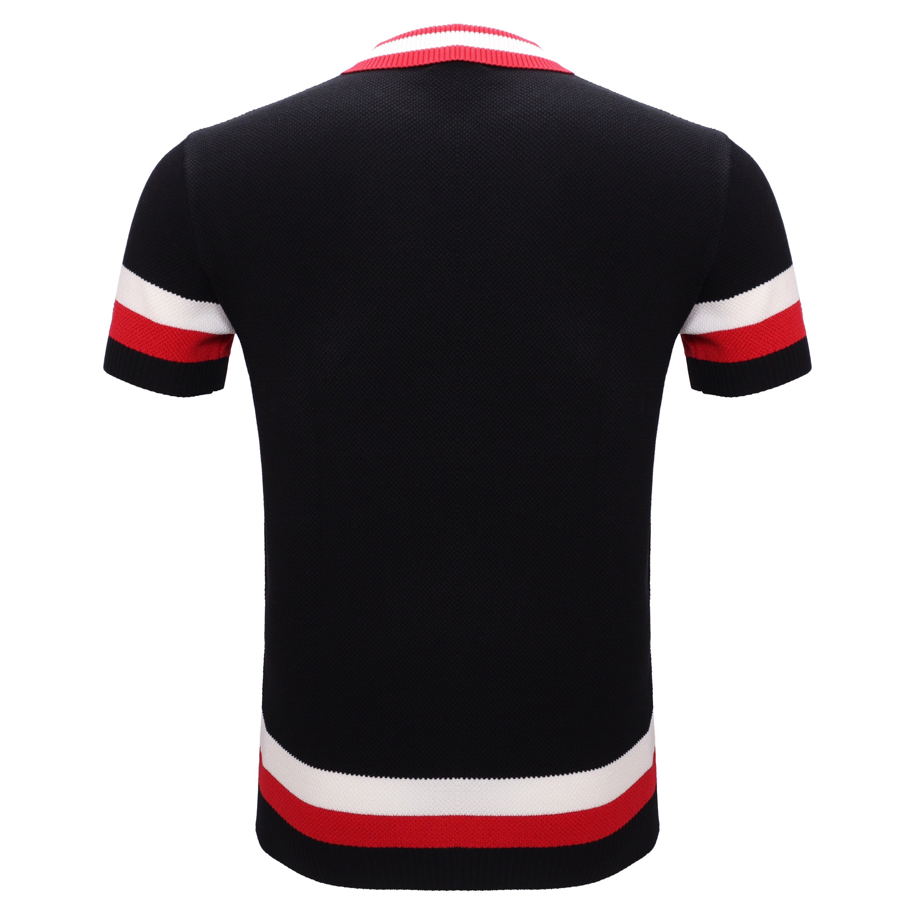 Heritage Stripe Knit Polo BLACK