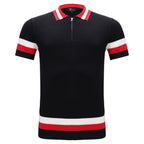 Heritage Stripe Knit Polo BLACK