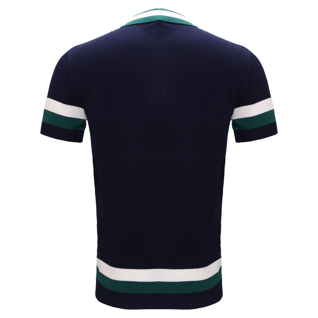 Heritage Stripe Knit Polo NAVY