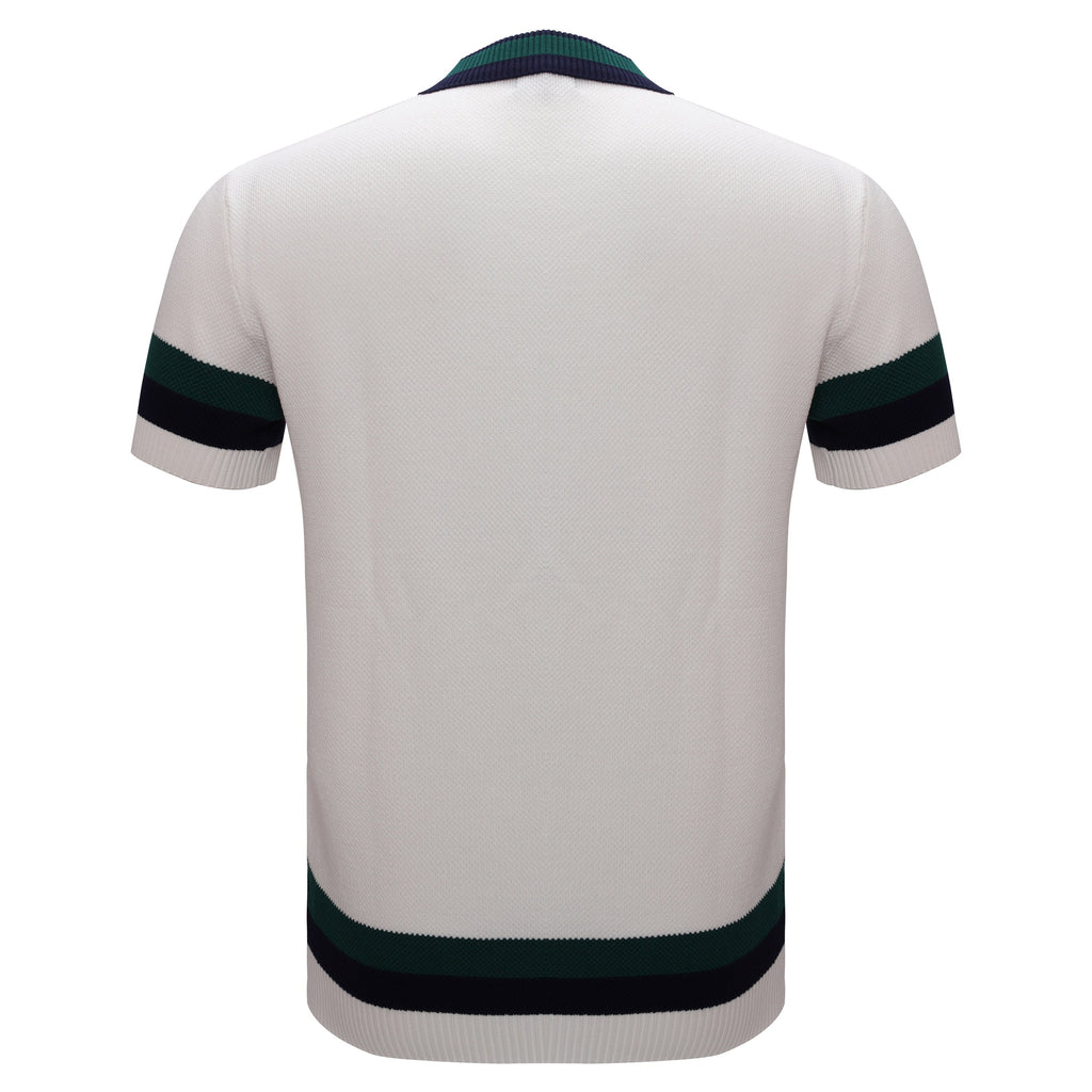 Heritage Stripe Knit Polo WHITE