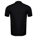 Men's Retro-Inspired Knit Polo Shirt BLACK/WHITE