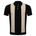 Men's Retro-Inspired Knit Polo Shirt BLACK/WHITE