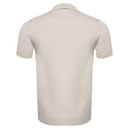 Men's Retro-Inspired Knit Polo Shirt WHITE/NAVY