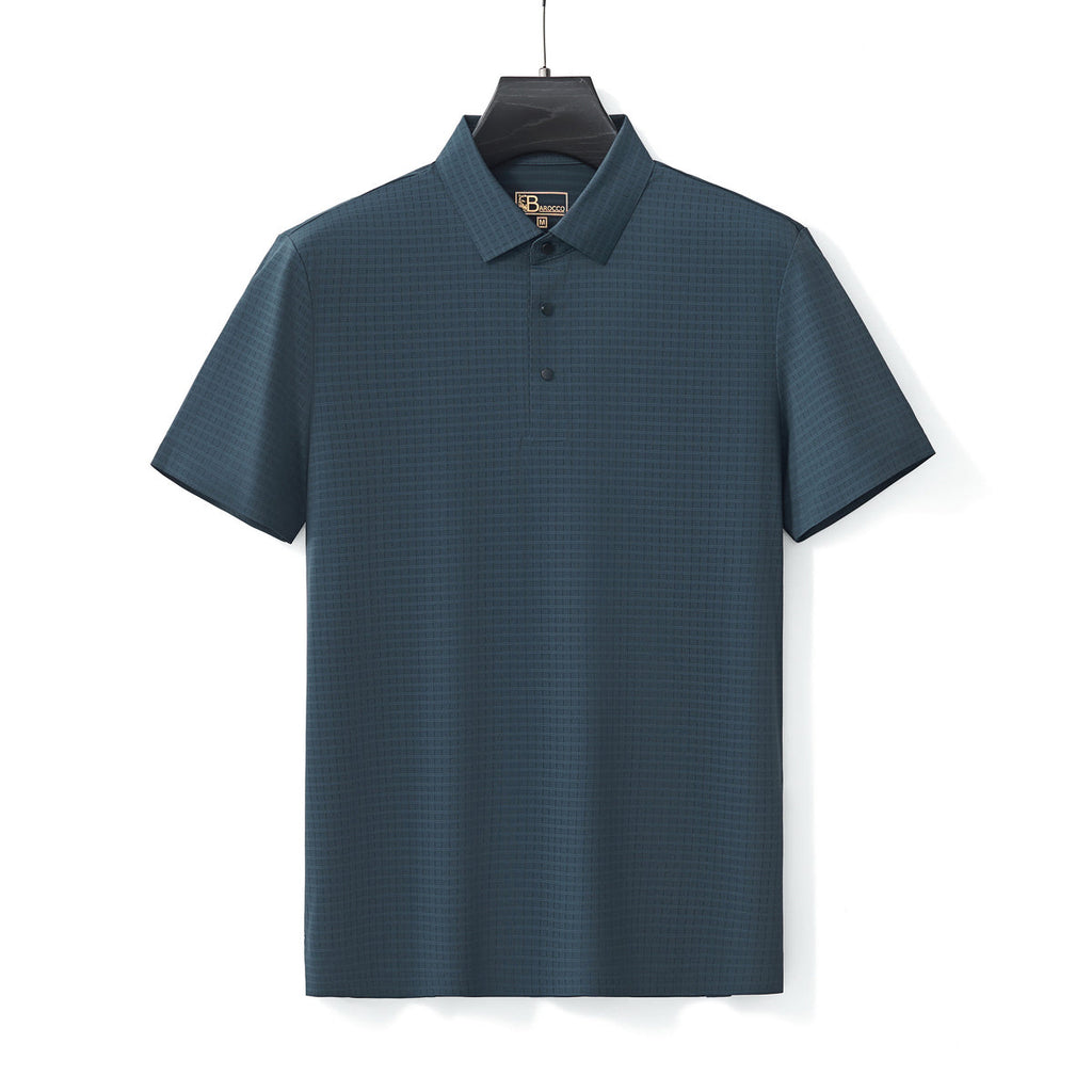 Grid Texture Stitchless Polo PETROL