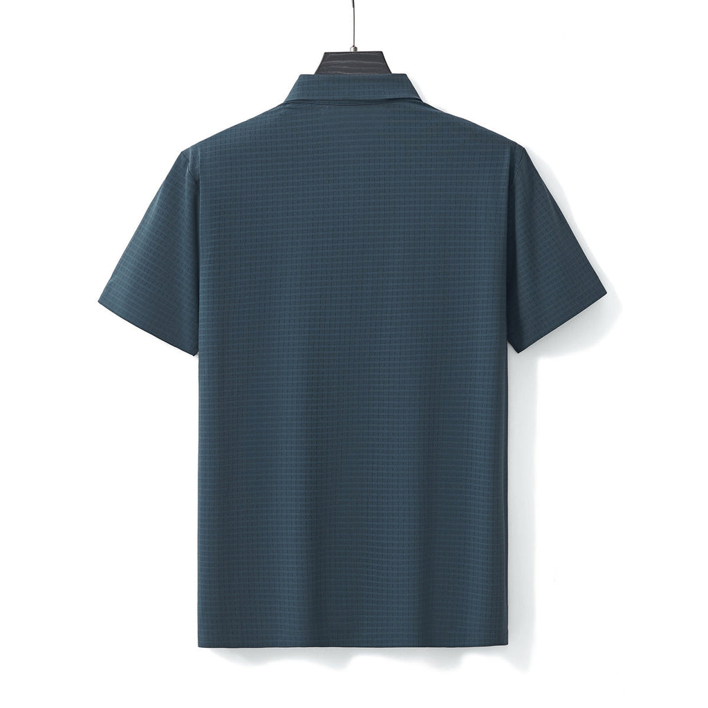 Grid Texture Stitchless Polo PETROL