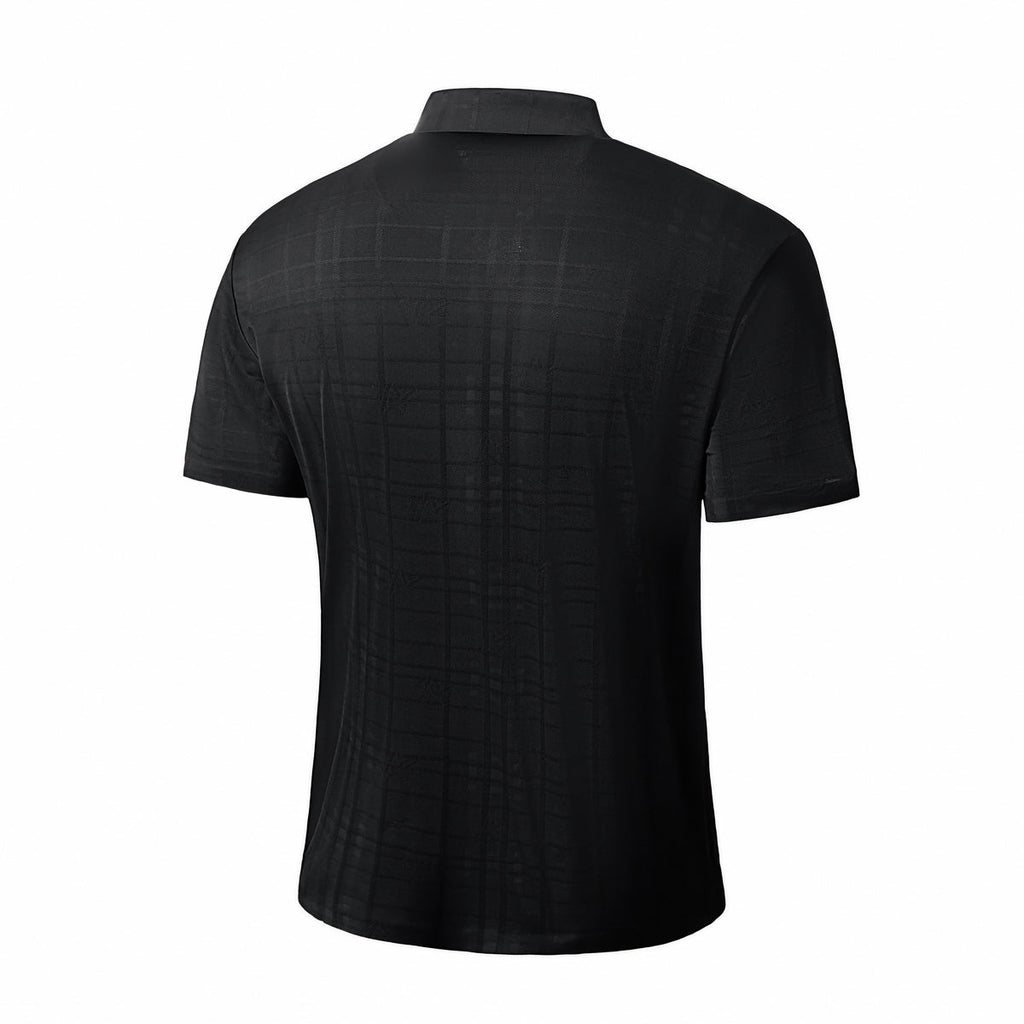 Shadow Plaid Stitchless Men's Polo Black