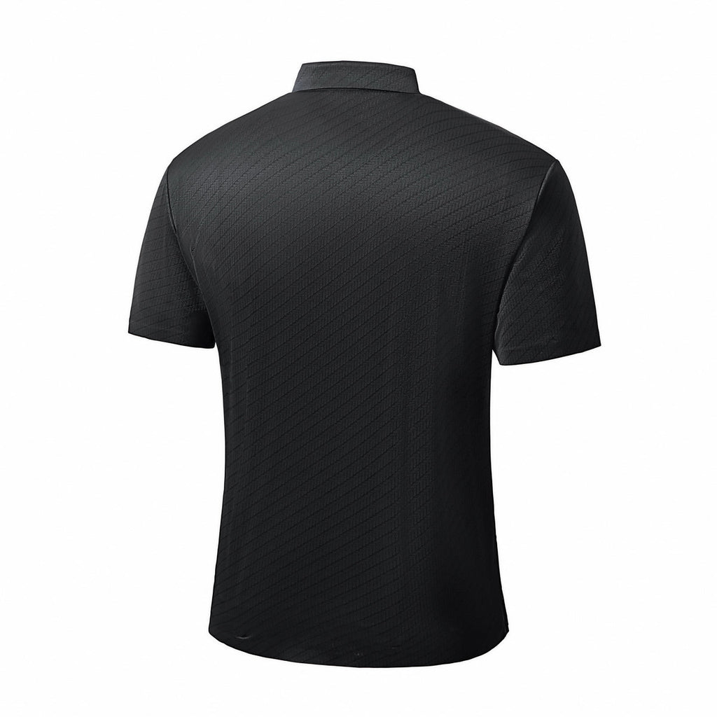 Diagonal Texture Stitchless Men's Polo Black