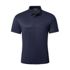 Diagonal Texture Stitchless Men's Polo Navy