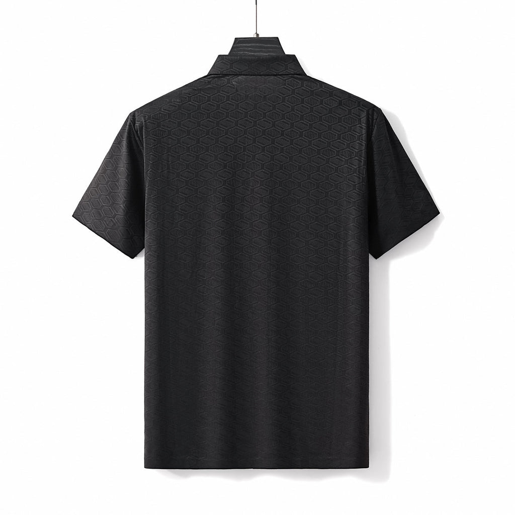 Geo Texture Stitchless Polo BLACK