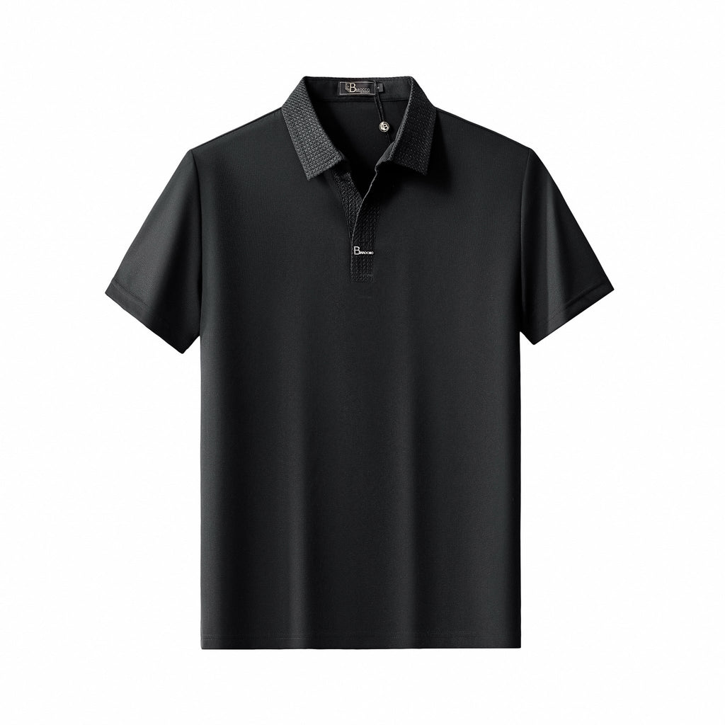 Stride Contrast Collar Polo BLACK