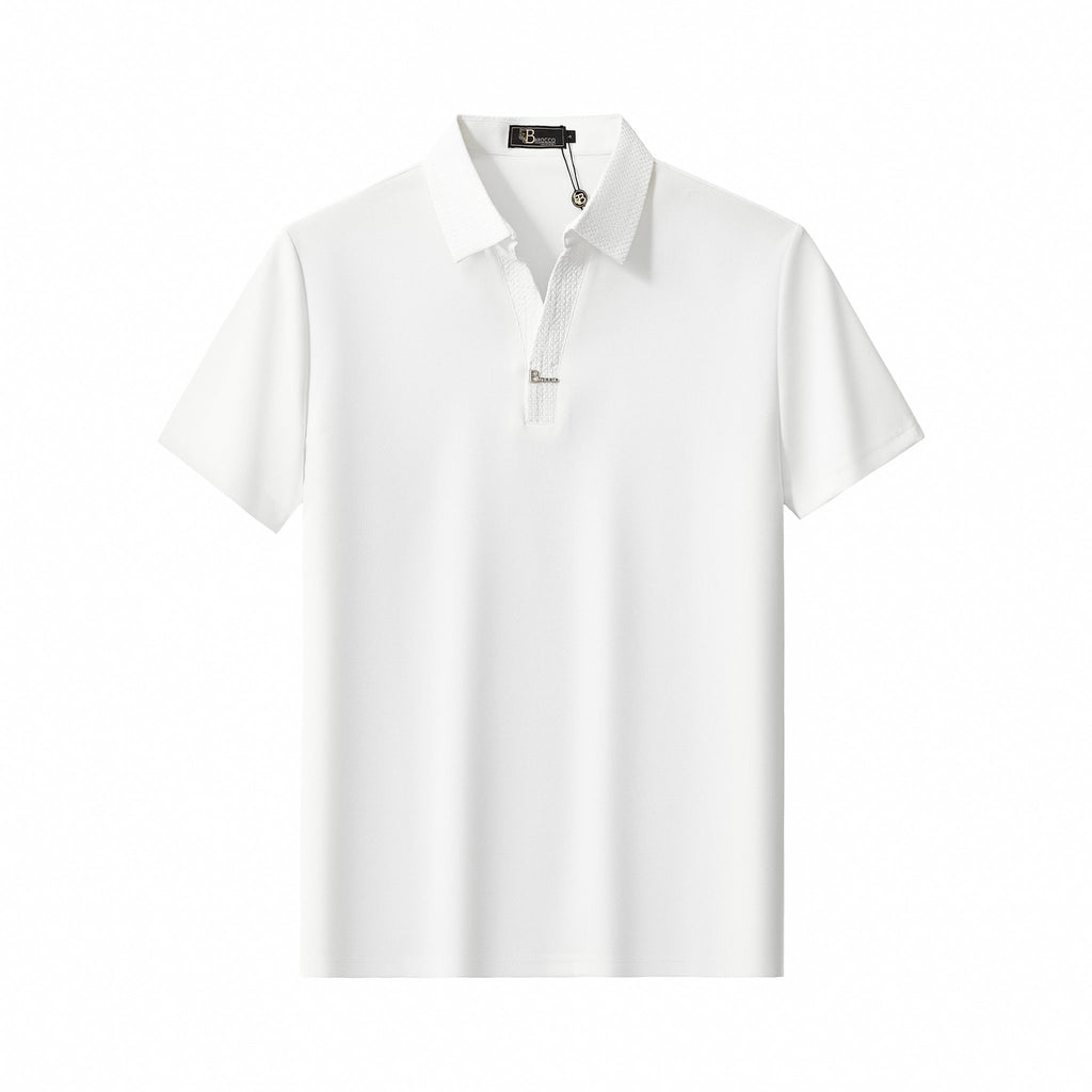 Stride Contrast Collar Polo WHITE