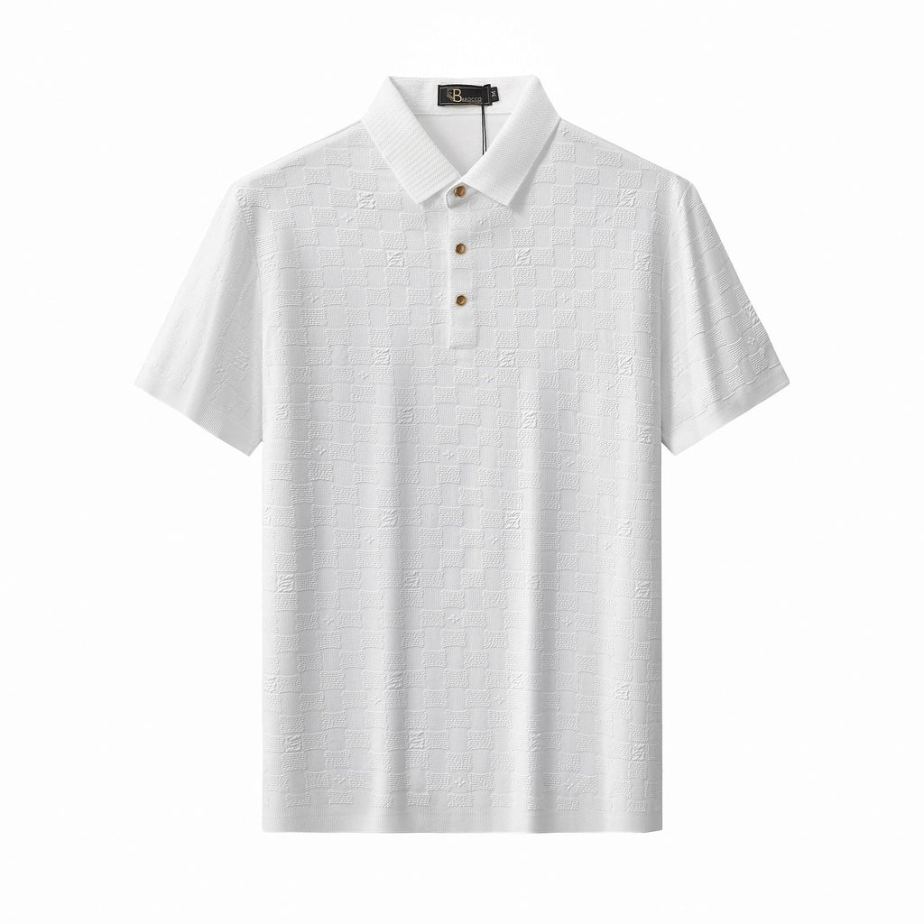 Seamless Check Texture Polo WHITE