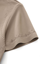 Ornate Trim Polo KHAKI