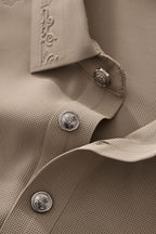 Ornate Trim Polo KHAKI