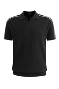 Milano Stripe Collar Knit Polo BLACK