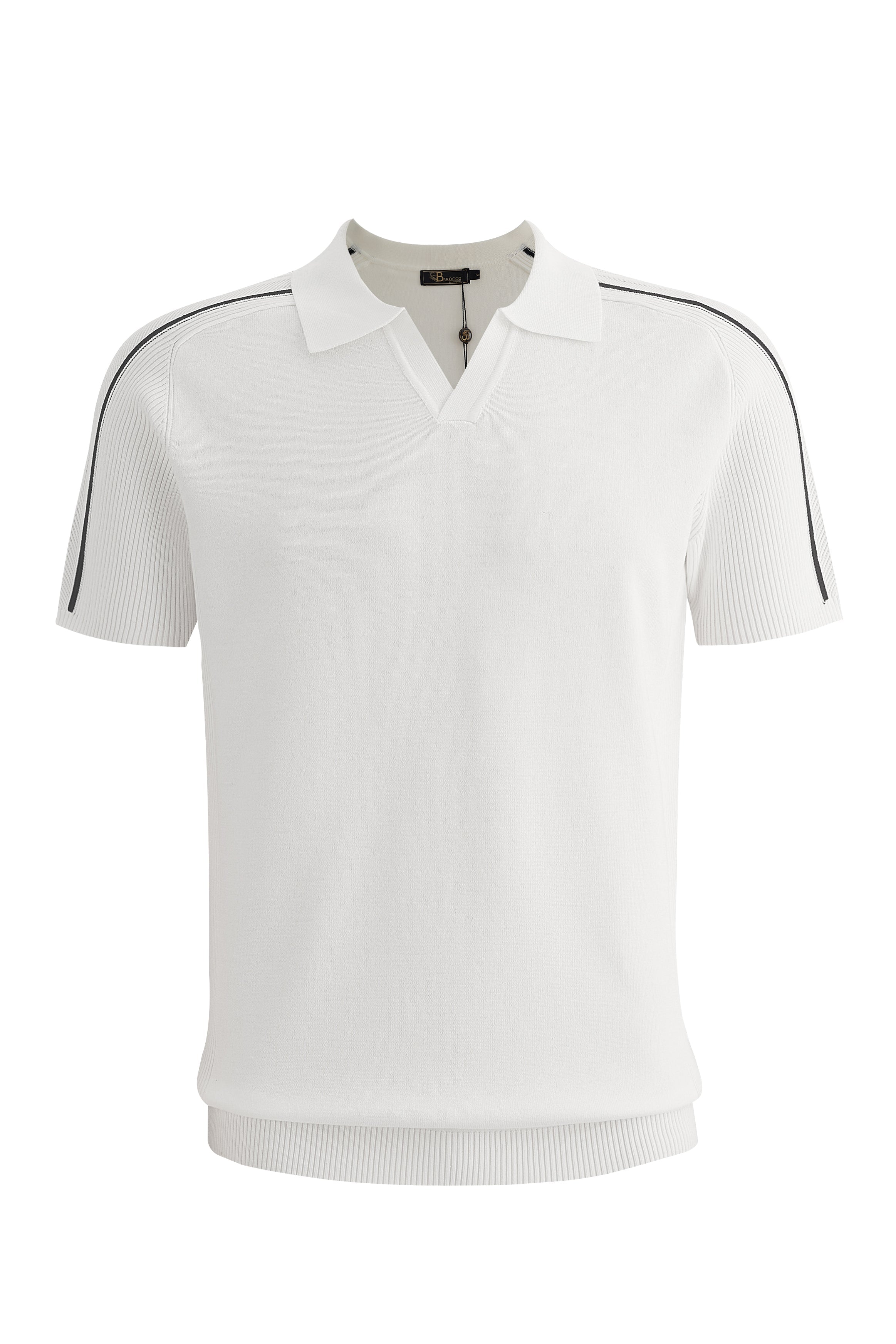 Milano Stripe Collar Knit Polo IVORY