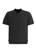 The Portofino Textured Knit Polo BLACK
