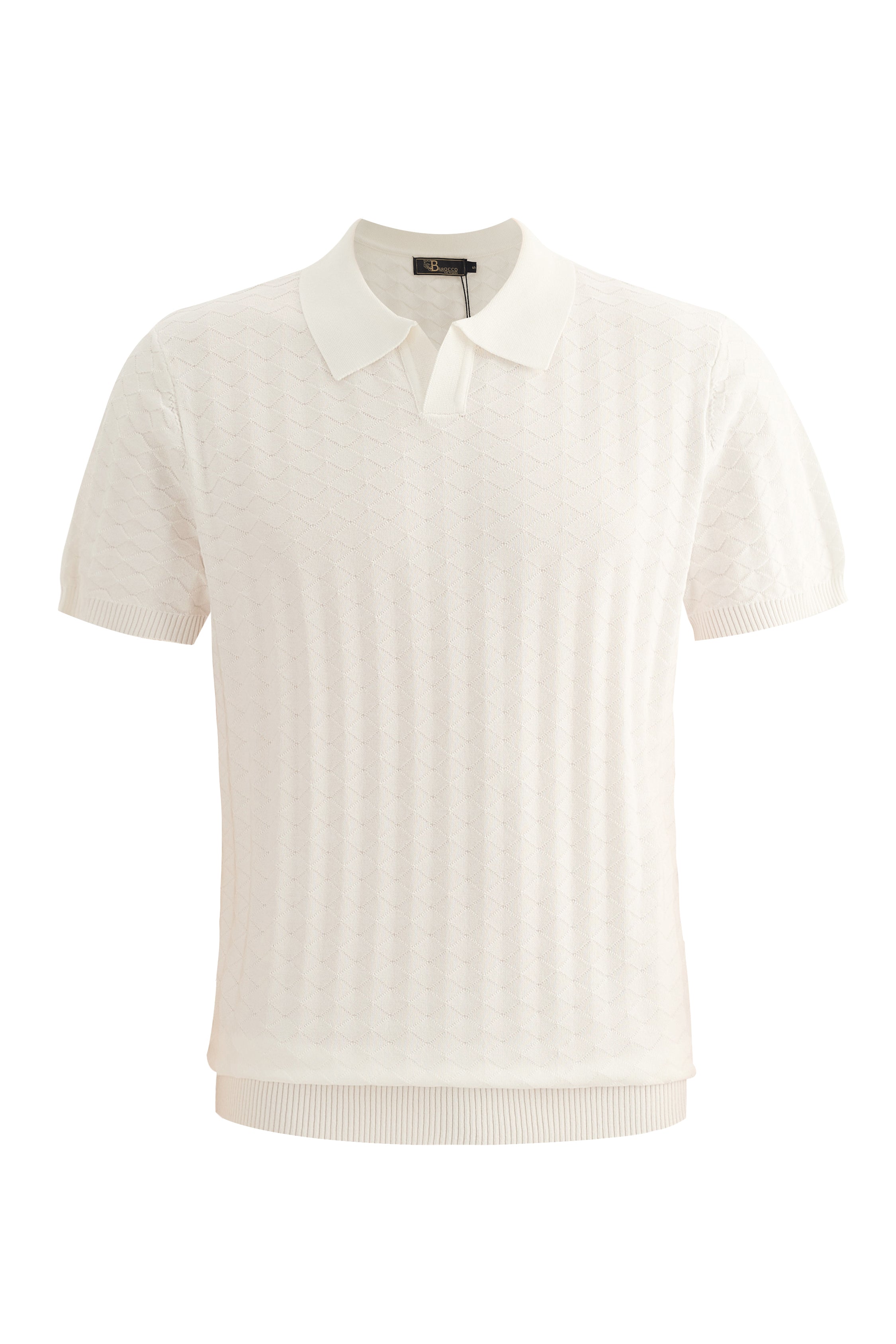 The Portofino Textured Knit Polo WHITE