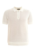 The Napoli Mesh Zip Knit Polo WHITE