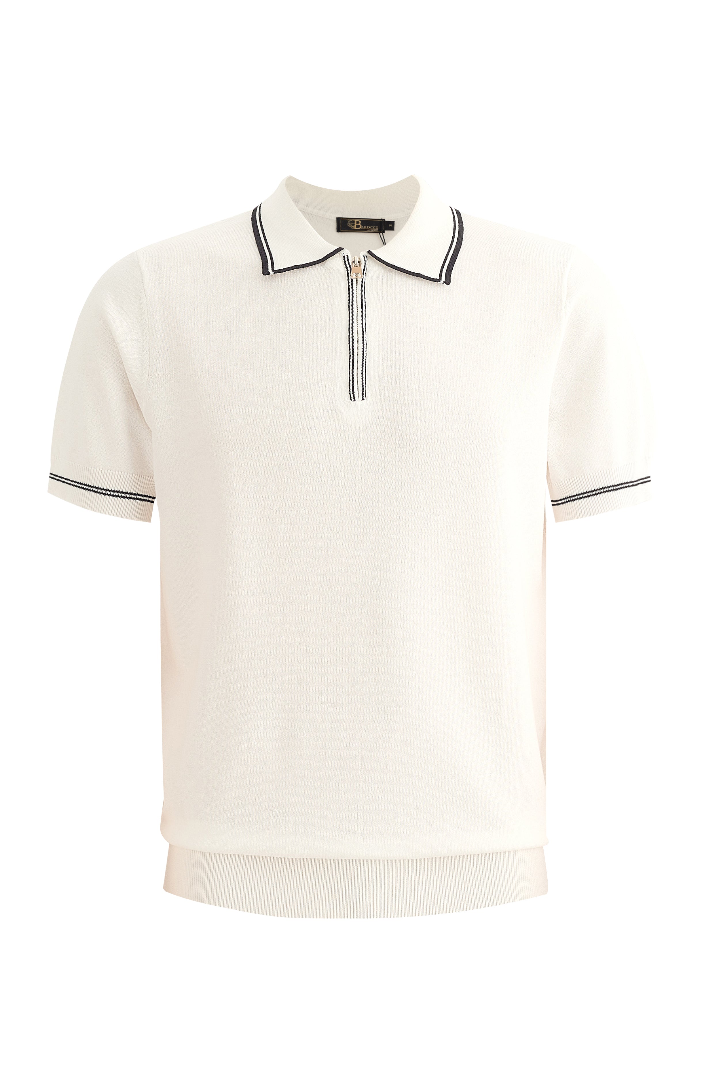 Riviera Contrast Trim Knit Polo IVORY