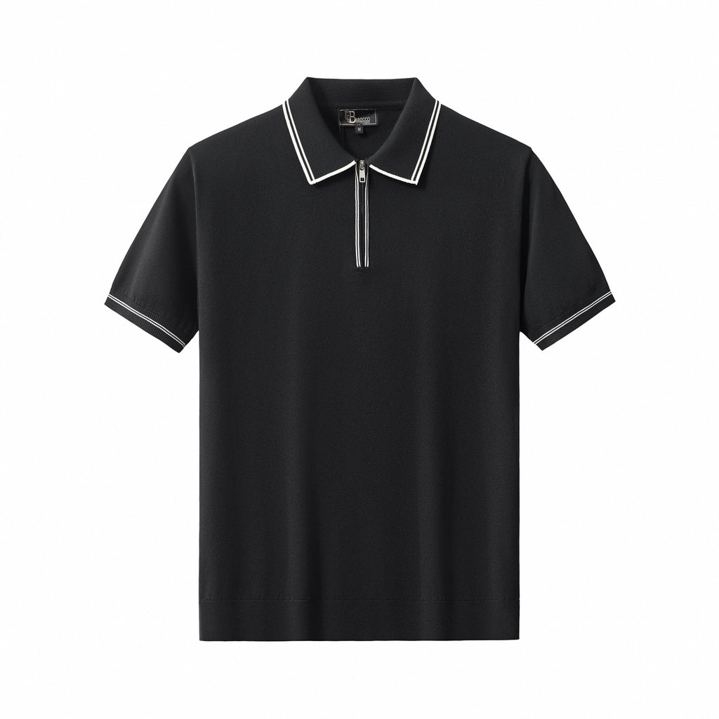 Urban Pulse Knit Zip Polo BLACK
